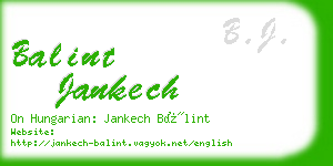 balint jankech business card